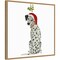 Christmas Dogs Dalmatian Mistletoe by Fab Funky 22-in. W x 22-in. H. Canvas Wall Art Print Framed in Natural
